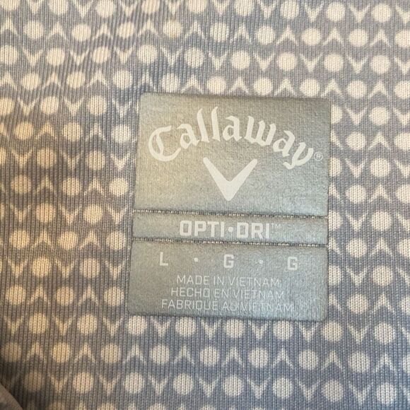 Callaway Opti Dri Mens Polo Golf Short Sleeve Shirt Size Large Light Blue White - Picture 2 of 8